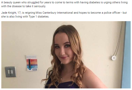 Jade K, Miss Canterbury International, is using her title to raise awareness of diabetes!